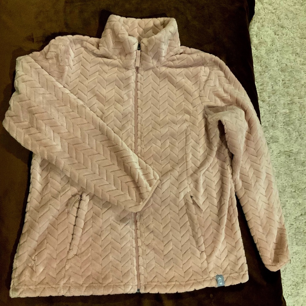 Free Country Pink L Full Zip Fleece Soft Cozy Alpine Scandi Girl Normcore